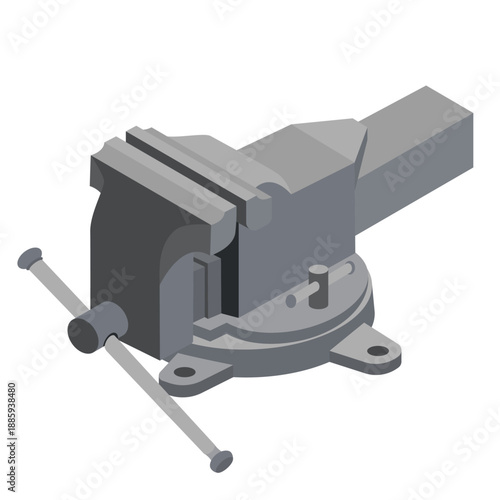 Vise - hand drawn isometric vector illustration.