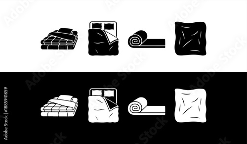 Bedding and bed linen illustrations