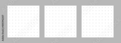 Set of diary sheet templates for journal or notebook. Lined, grid, and dotted pages for writing and planning. Printable Vector illustration.