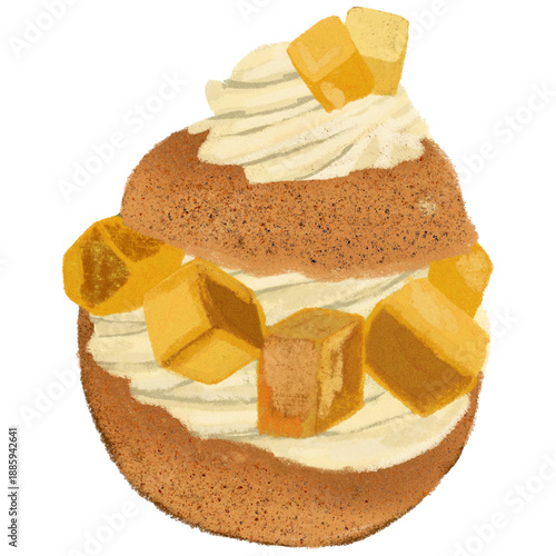 Mango choux bread. Dessert