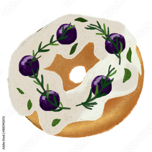 Blueberry donut dessert