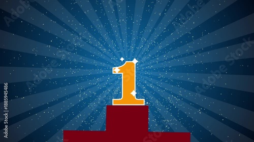 Number One Neon Glow Animation - Futuristic Countdown for Tech Events and Yearly Celebrations