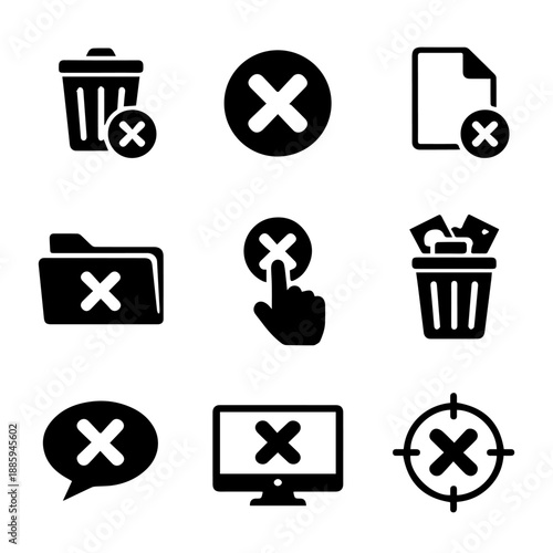 remove vector icon set on a white background Vector icon set