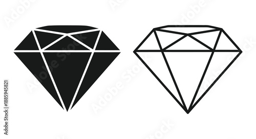 Two geometric diamond shapes presented in a bold black and white silhouette