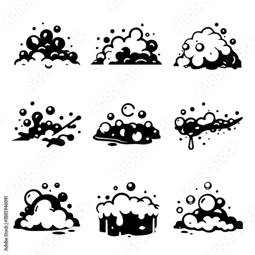 foam vector icon set on a white background Vector icon set