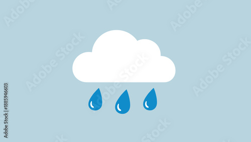 Cloud with Raindrops - Simple Weather Icon.