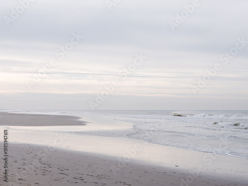 A rather calm North Sea shore on a winters day