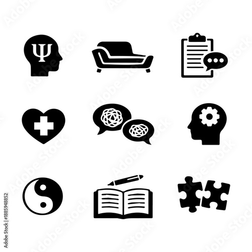 psychologist vector icon set on a white background
Vector icon set