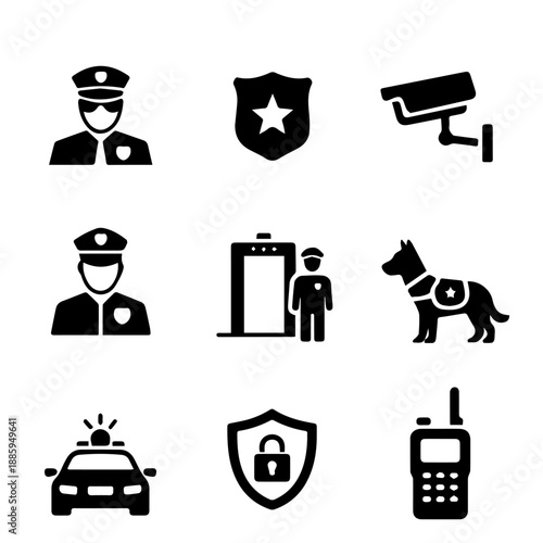 security vector icon set on a white background
Vector icon set