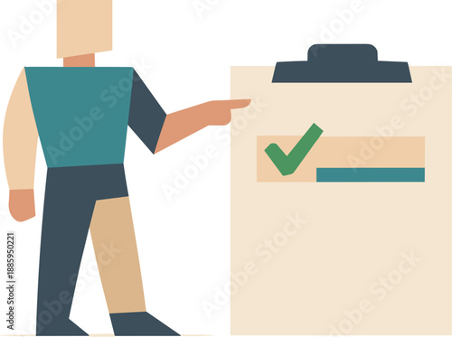 Calm abstract geometric human figure stands beside single clearly chosen recommendation reframing artificial intelligence