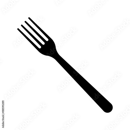 Fork icon. Black silhouette. Front and side view. Vector simple flat graphic illustration. Isolated object on a white background.