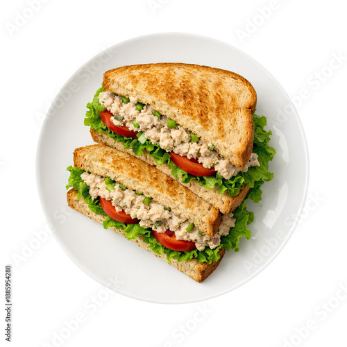 Tuna Fish Sandwich Isolated...