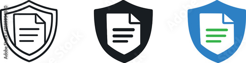 Symbol of oversight expressed as a shield enclosing a document page to convey protection, control, and regulatory compliance —