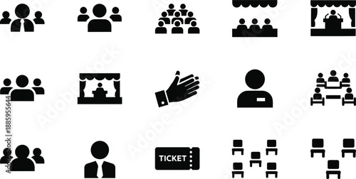 Event and Conference Icons Vector Set