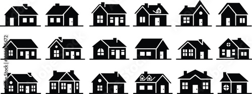 Collection of house silhouettes Vector