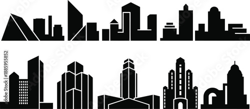 Collection of skyline silhouettes Vector