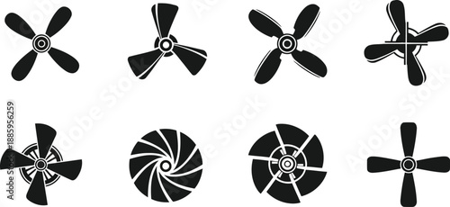 Collection of various fan blades Vector
