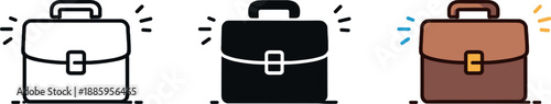 Conducting daily tasks illustrated by a briefcase symbol paired with minimal structure lines conveying focused employment and