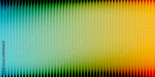 Ribbed abstract background with a striped texture resembling refracted glass and a vibrant gradient. Vector 3D illustration.