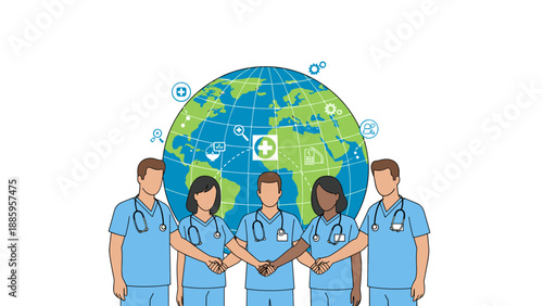 Diverse Medical Team United for Global Healthcare