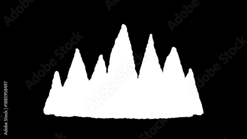 Cartoon loop animation fire or flame isolated on white background. Video motion graphic element with alpha matte channel.