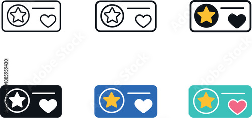 Loyalty program symbol showing a reward card with a star badge and a heart icon to represent customer appreciation and long term