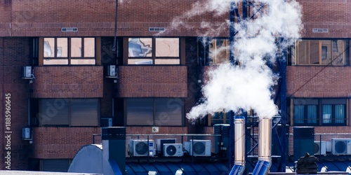 Photography Smoke from heating buildings.