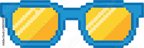 Pixelated summer sunglasses graphic for gaming and web