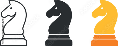 Strategic planning concept showing a chess knight icon symbolizing calculated decision making and competitive business direction