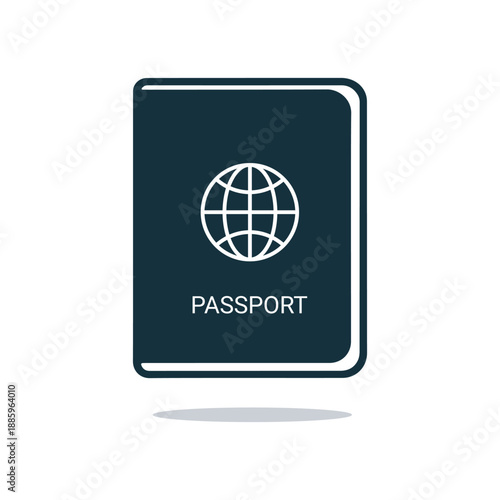 Minimalist Passport Icon – Travel Document, International Identification, Immigration, and Global Travel Symbol.
