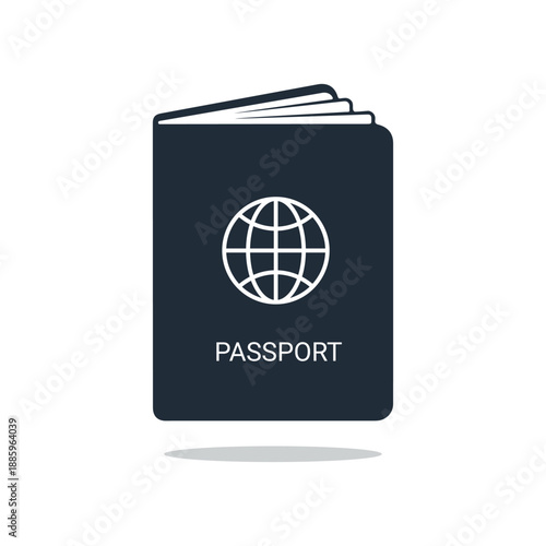 Minimalist Passport Icon – Travel Document, International Identification, Immigration, and Global Travel Symbol.