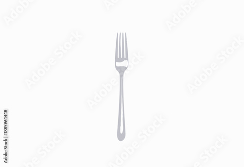 High-quality Stainless Steel Fork on Plain Background for Dining and Culinary Settings