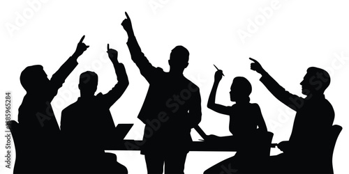 Vector silhouettes of people in various poses and activities
