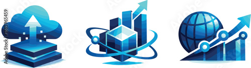 Scalable Enterprise Icons. Future-ready enterprise solutions environment expressed through scalable platforms supporting
