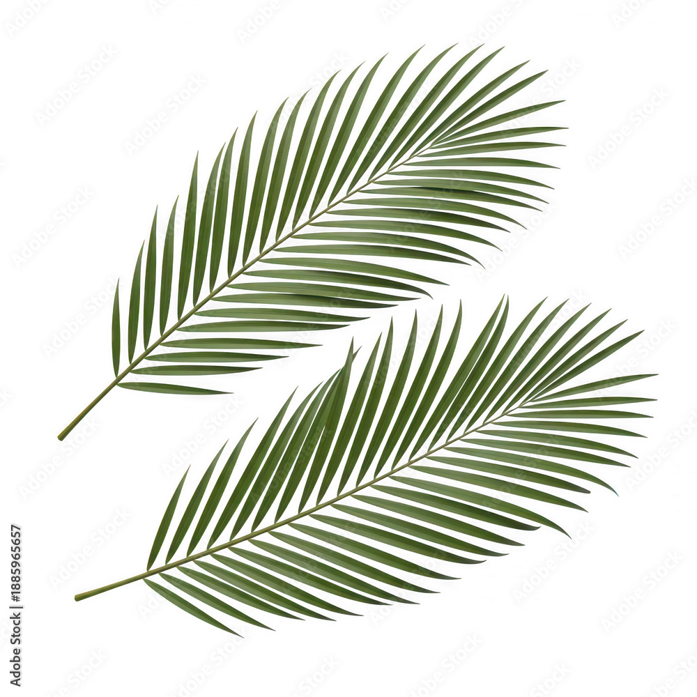 Fototapeta premium Tropical palm leaves isolated on transparent background