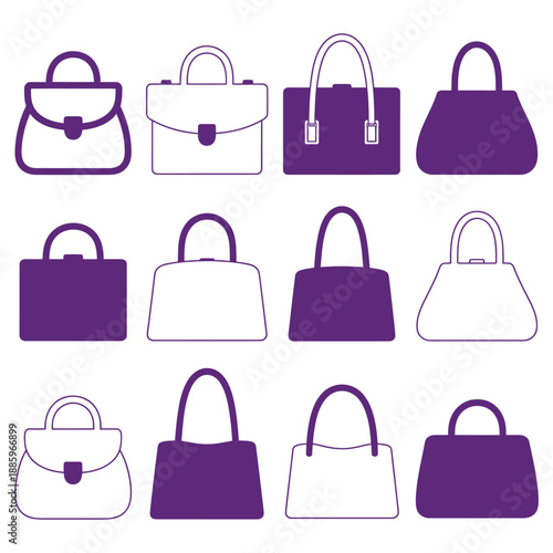 Set of fashion handbags vector illustration