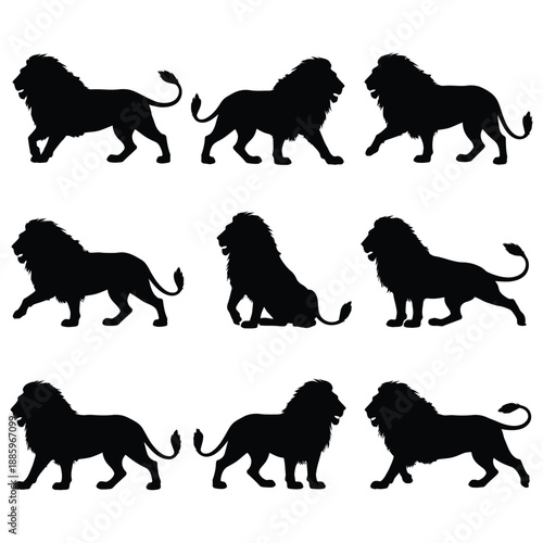 Dog silhouettes vector set of animals