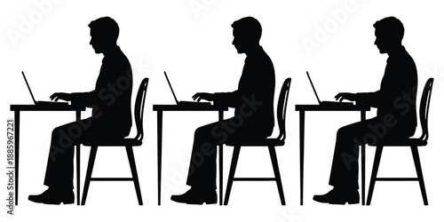 Silhouettes of a man and woman playing piano in a cafe