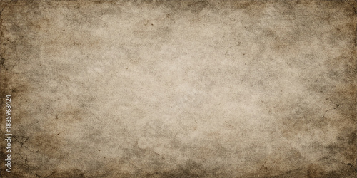 A blank vintage parchment page with a stained brown grunge texture and aged antique pattern creates a worn retro backdrop for a damaged ancient paper design