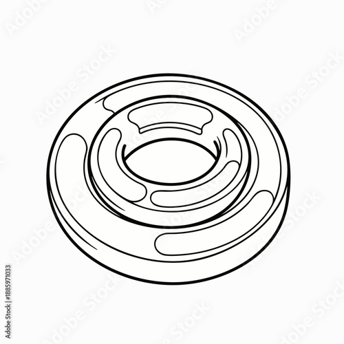 Simple outline drawing of a washer, a flat ring with a hole in the middle, used in plumbing and mechanics.