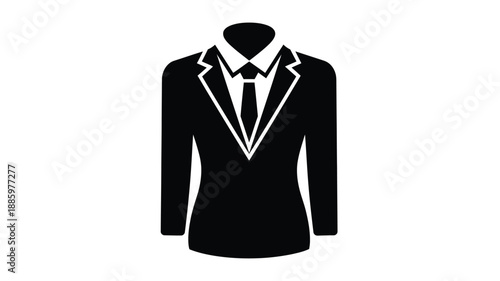 a black silhouette of a man wearing a formal suit and tie