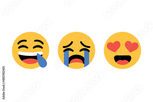 Wallpaper Mural Emoticon faces expressing laughter, sadness, love Torontodigital.ca