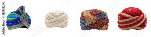Cuadro en lienzo Realistic Traditional Turban and Pagri Collection Featuring Elaborate Wrapped De