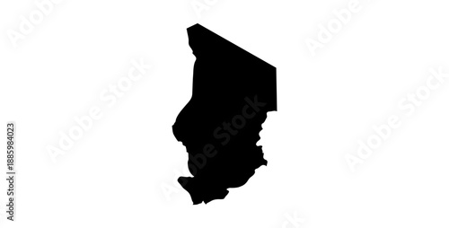 Chad African state silhouette