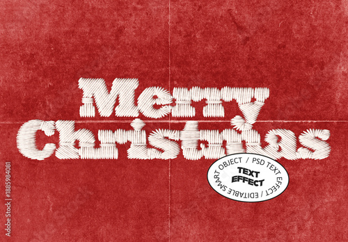 Embroidered Fabric Stitch Text Effect