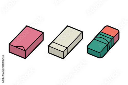 Colorful Cartoon Erasers in Various Shapes