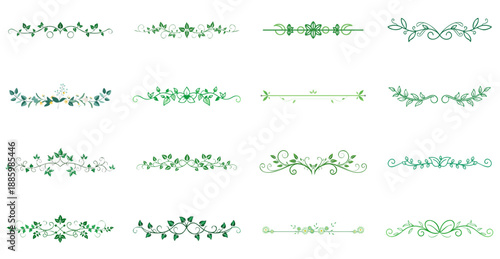 Decorative Botanical Divider Collection with Floral and Leaf Elements
