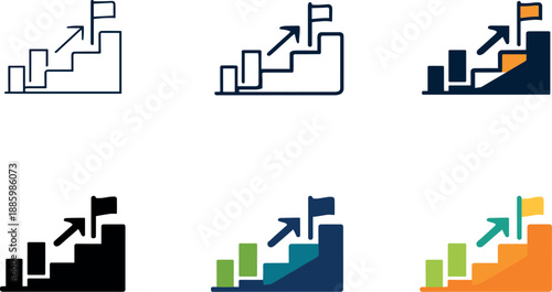 Commercial growth pathway symbol conveying strategic action, planning, and expansion, illustrated by the same