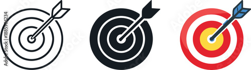 Guiding actions illustrated by a target symbol with a centered arrow representing focused execution and
