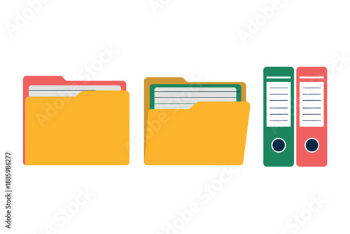 Colorful File Folders and Binders Organization Tools